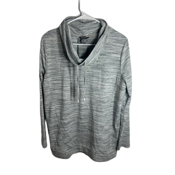 Eddie Bauer Gray Cowl Turtleneck Long Sleeve Outdoor Top Medium Women’s - Picture 1 of 7